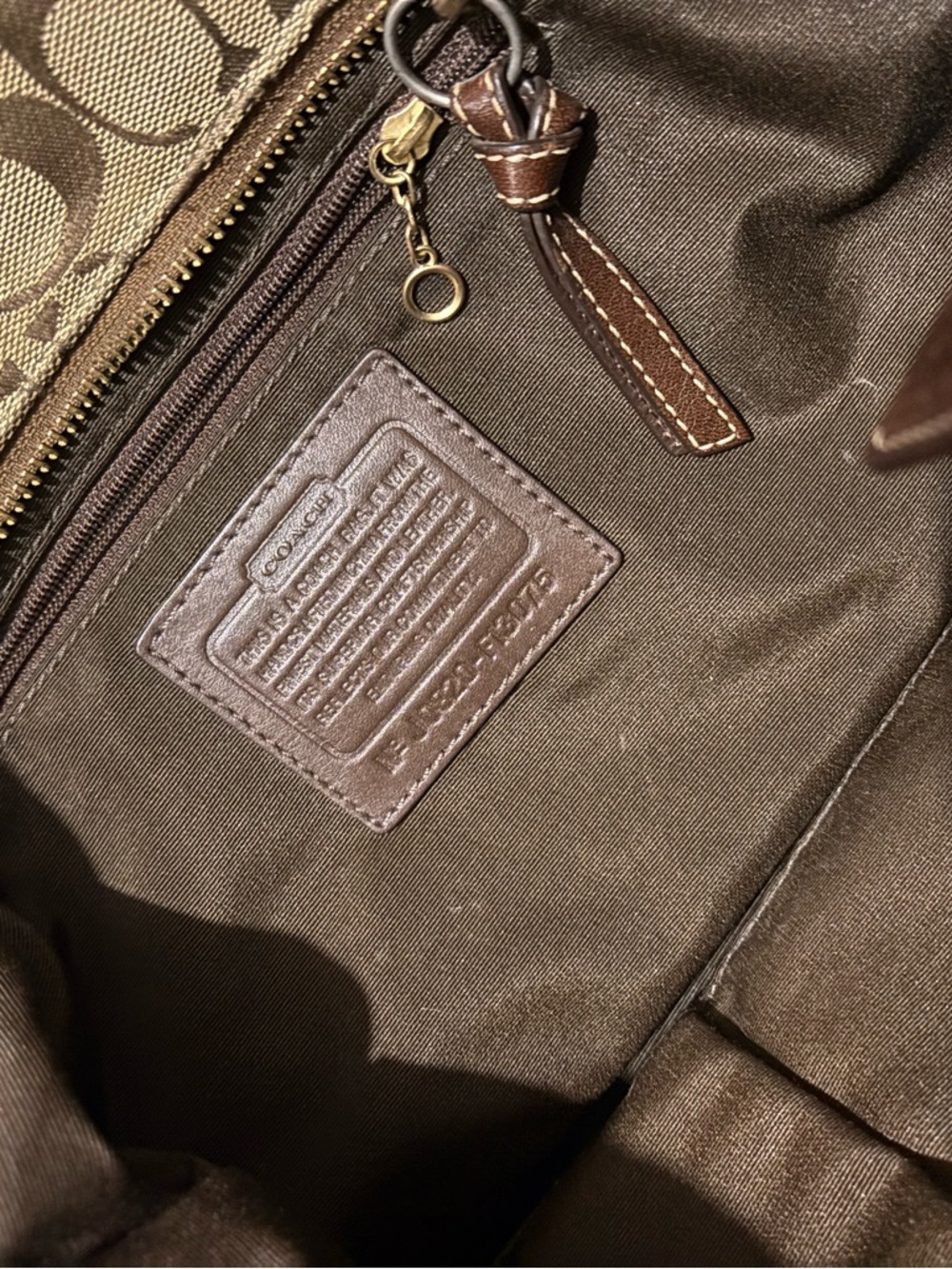Coach Brown and Gold Signature Canvas Tote with Grommet Trim - Picture 6 of 7